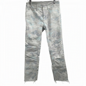 𝅺MARC Cain light blue camo jeans raw hem denim pants sz 6
